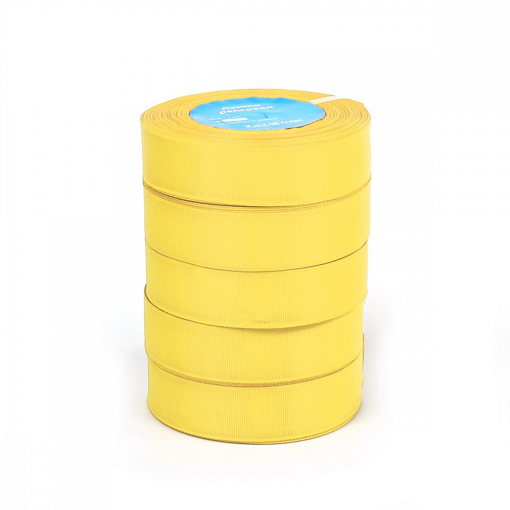 Лента репсовая (в рубчик) 25.0 мм цв.640 желтый 5 шт по 22.86м (±1м)