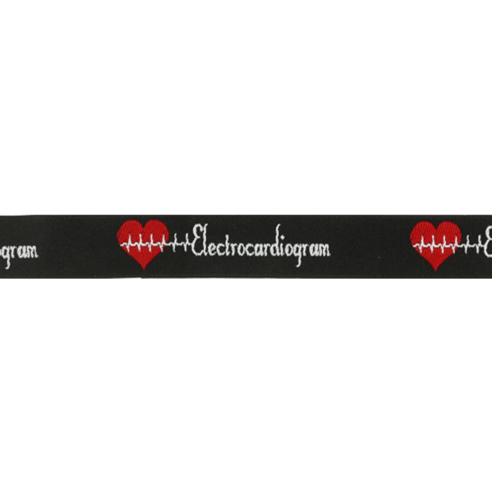 Лента отделочная с надписью Electrocardiogram 22 мм, 20м /TOS/