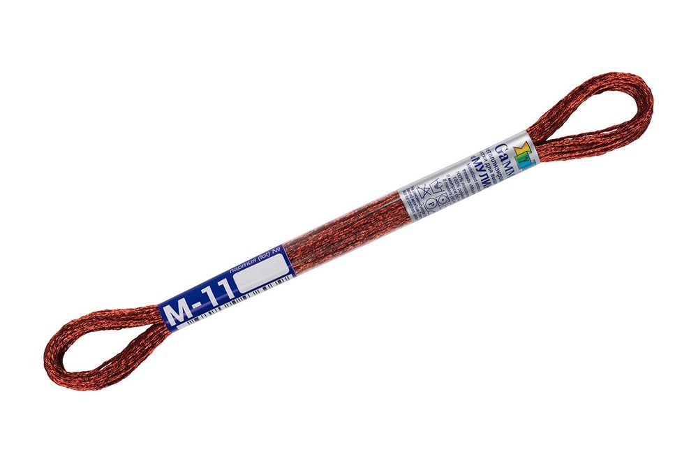 Мулине Gamma металлик, цв.М-11 св.красный, 12 мотков по 8 метров