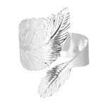 Кольцо декоративное для салфеток ⌀5 см, h4 см, №02 лист/серебро, Stilerra PFH-045