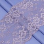 Кружево бельевое эластичное 180 мм / 3.4 метра, цвет светло-серый