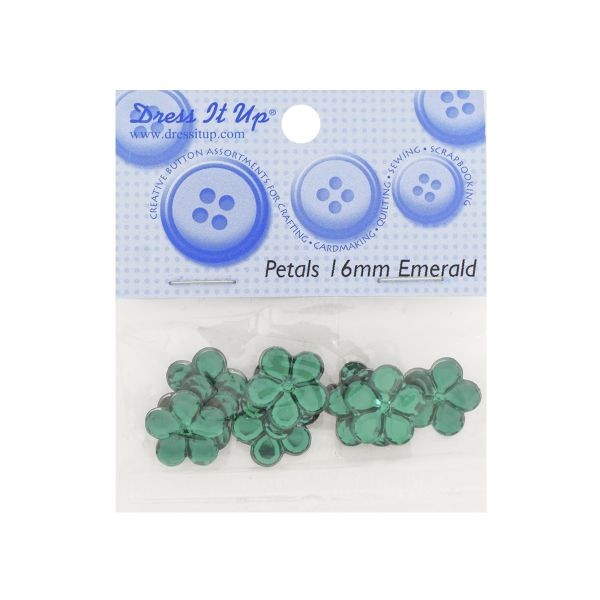 Кабошон декор подарков Цветы 16 мм, 15 шт, изумрудный, Dress it up