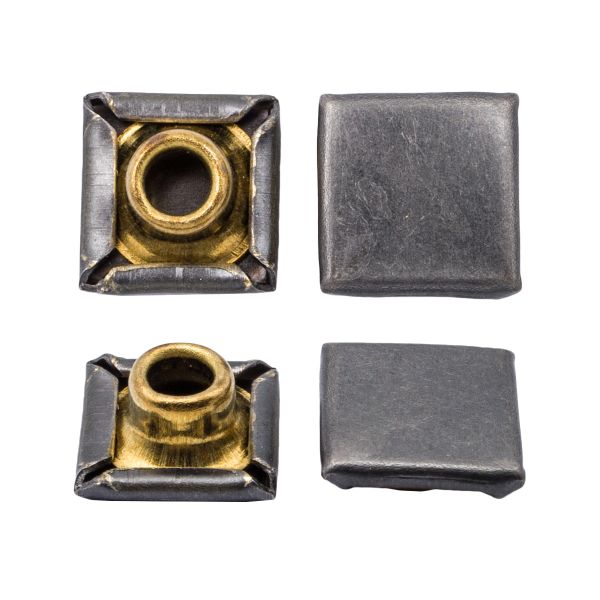 Хольнитены джинсовые ⌀7х7мм Квадрат цв.металл (без гвоздя), темное серебро BIG, 53444, 50 шт