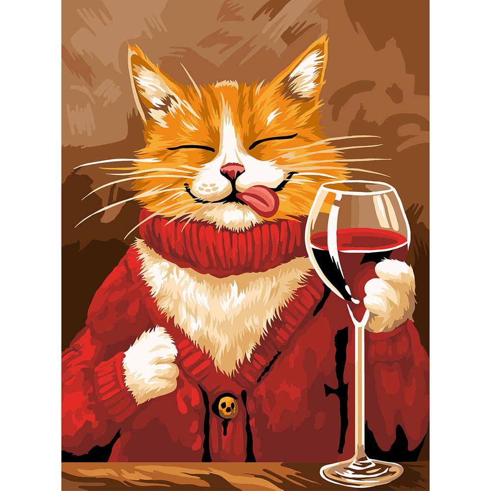 Картина по номерам Русская живопись RL135, Бокал красного 30х40 см