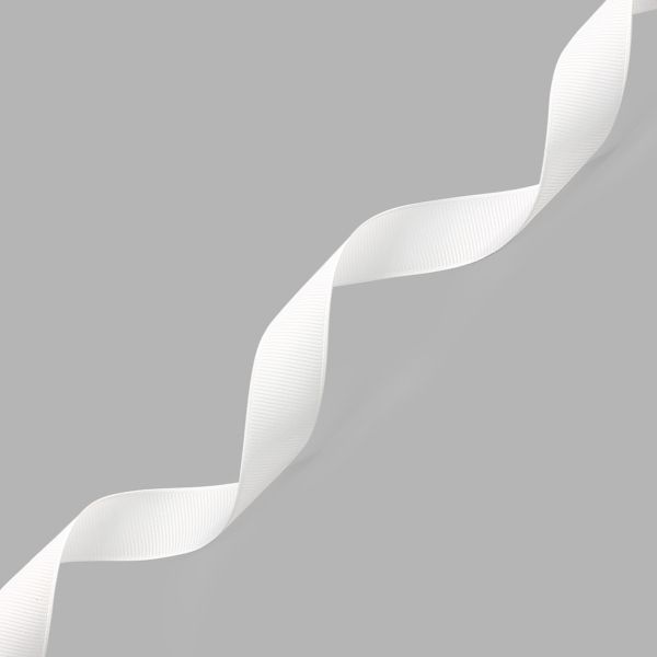 Лента репсовая (в рубчик) 20.0 мм / 18,28м (001 белоснежный)