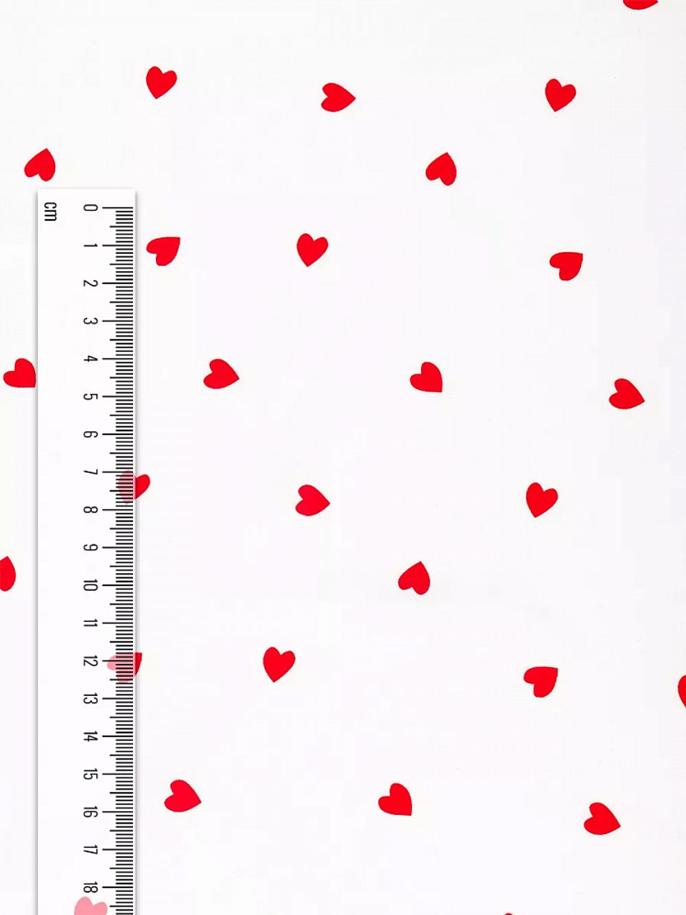 Шелк Армани 90 г/м², 150 см / 2 метра, TBYArm-hrt1, белый сердечки