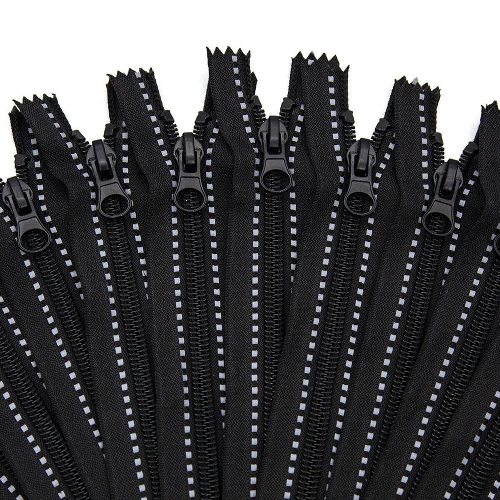 Молния спираль (витая) Т5 (5 мм) 1 зам., н/раз., 18 см, цв. черный, 10 шт