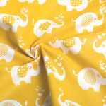 Ранфорс Слоники 130 г/м², шир.240 см, в нарезке, цв. желтый, WH 1855-v08, 10 метров /TOS/