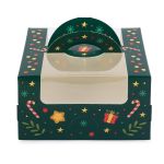 Коробка для мини-торта 14х14х8 см, №1 Изумрудный карнавал, S-Chief CBC-007