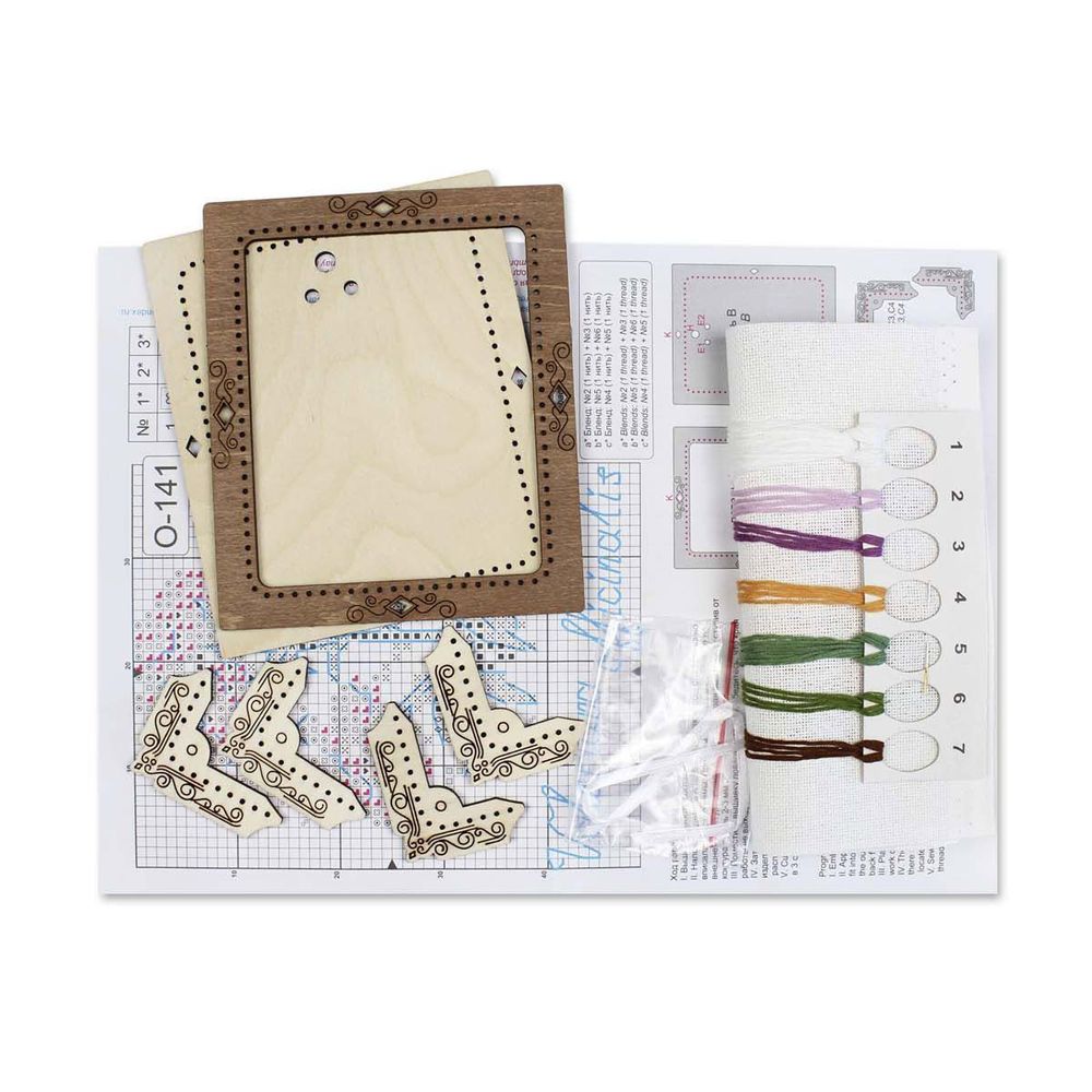 Набор для вышивания нитками МП Студия, на деревянной основе Миниатюра. Валериана 13х11см