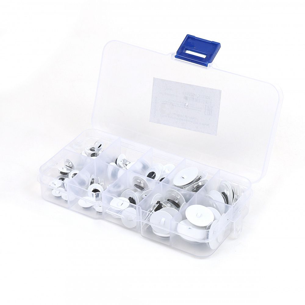 Глаза круглые бегающие 8-18 мм, цв.МИКС уп.100 шт