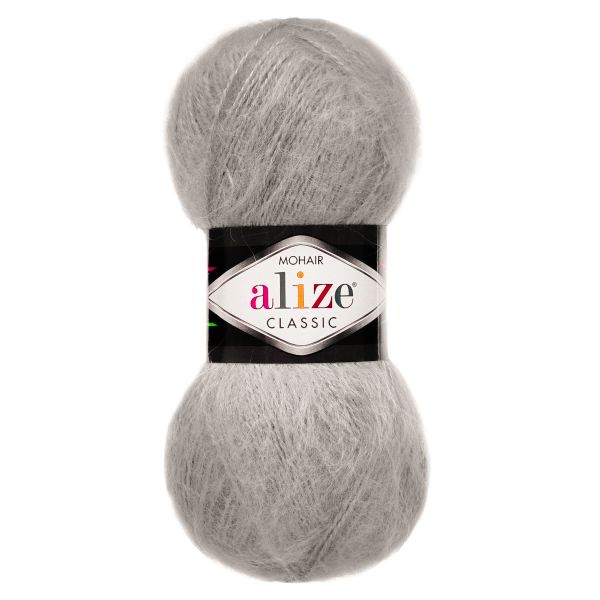 Пряжа Alize (Ализе) Mohair Classic New / уп.5 мот. по 100 г, 200м, 990 пепельный беж