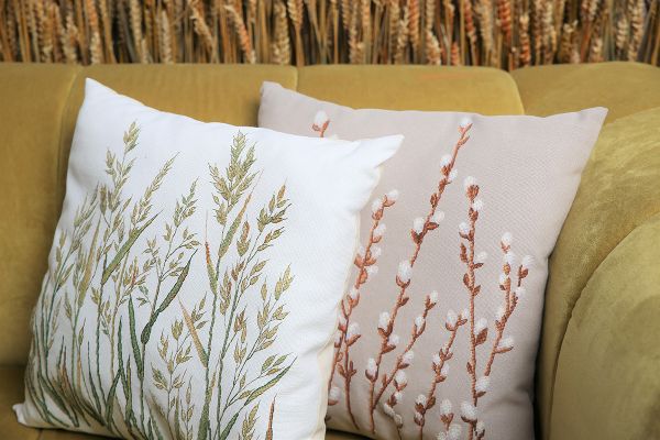 Набор для вышивания нитками Panna, Подушка. Колоски, 40х40 см