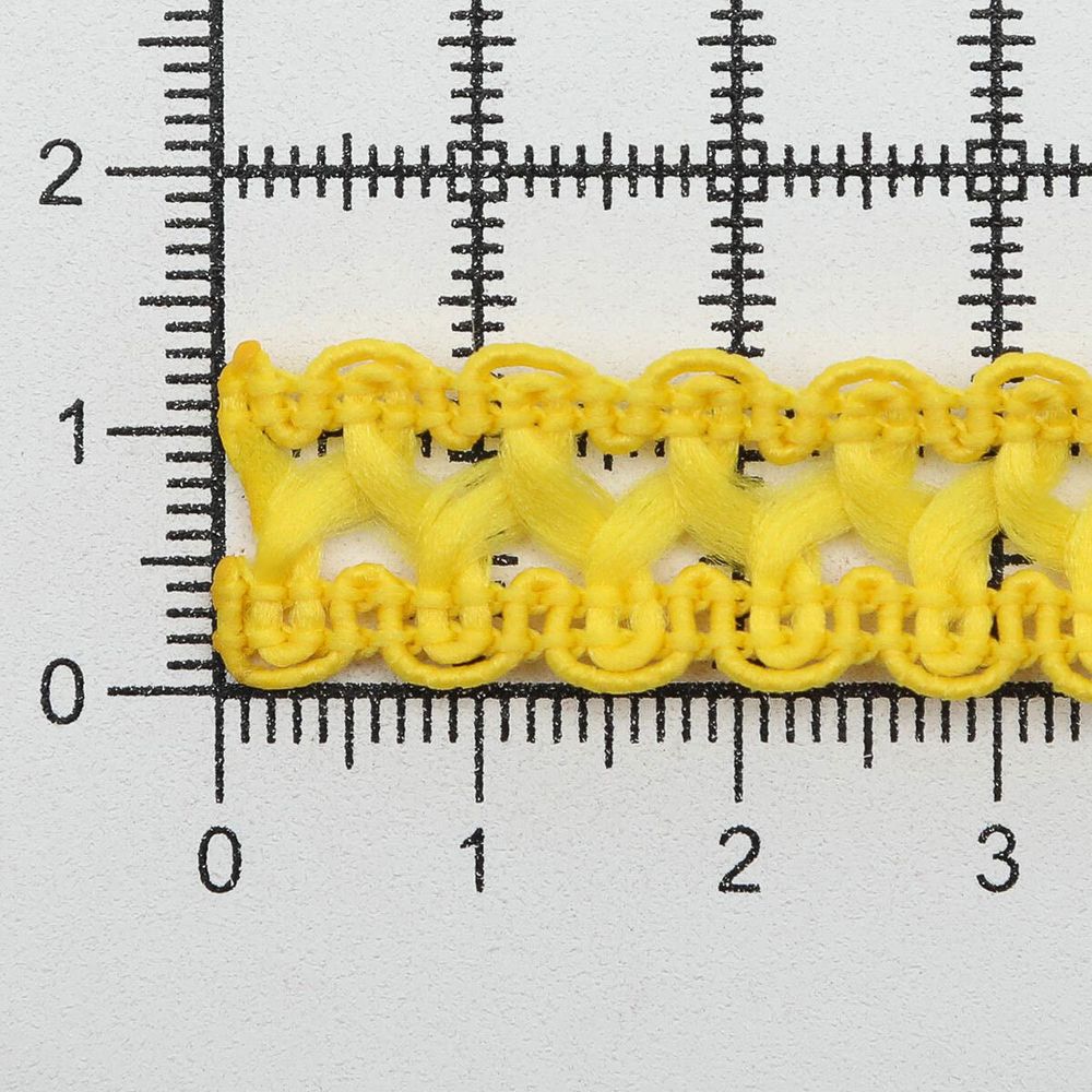 Тесьма отделочная вязаная 17 мм, 10 м, желтый