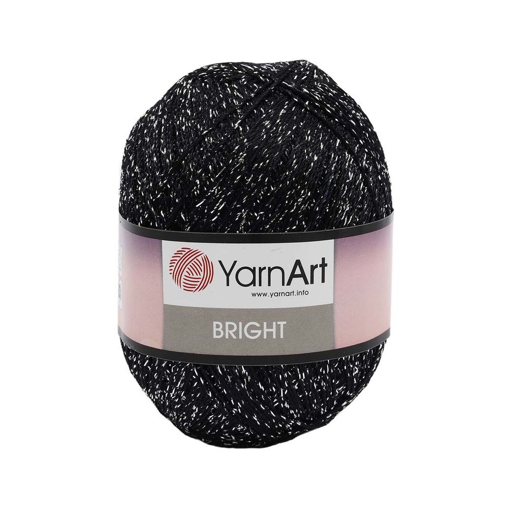 Пряжа YarnArt (ЯрнАрт) Bright / уп.6 мот. по 90 г, 340м, 107 черный/серебро