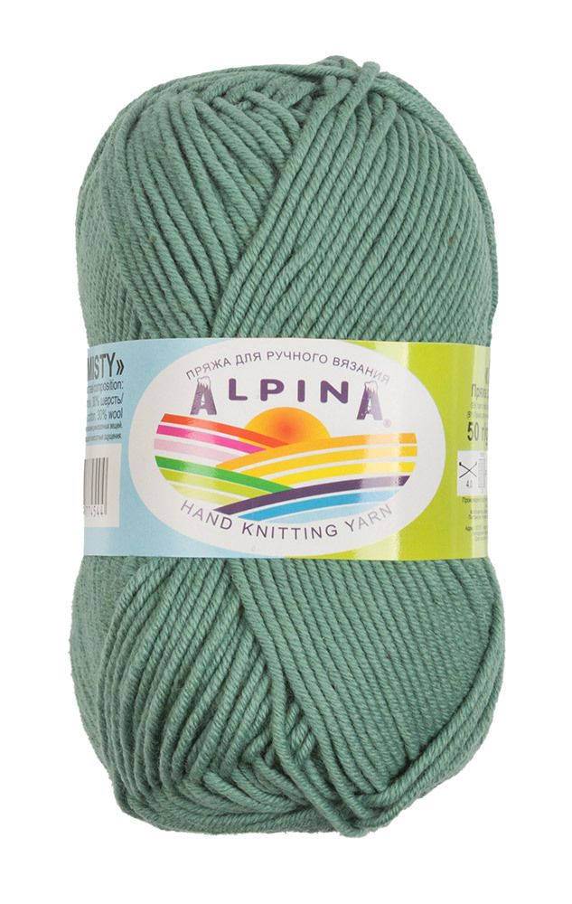 Пряжа Alpina Misty / уп.10 мот. по 50г, 105м, 14 серо-зеленый