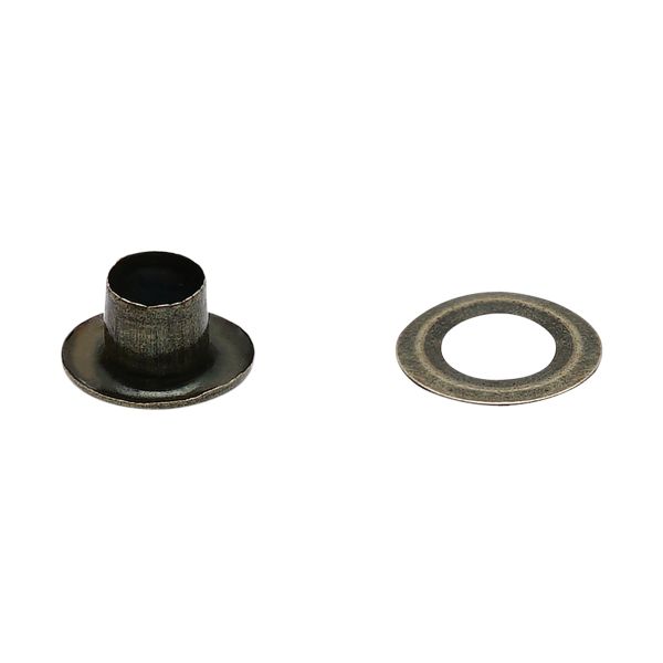 Люверсы металл ⌀_4.87 мм (внутр.), h5.66 мм (внутр.), вн. ⌀9.9 мм (внутр.), №3, сталь, антик, 100 шт, New Star