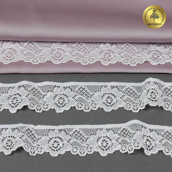 Кружево эластичное (стрейч) 30 мм / 5 метров, TBY.L839, цв.F102 молочный