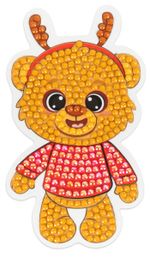 Алмазная (кристальная) мозаика Фрея ALVM-092, магнит Праздничный мишка, 5.5х10.5 см