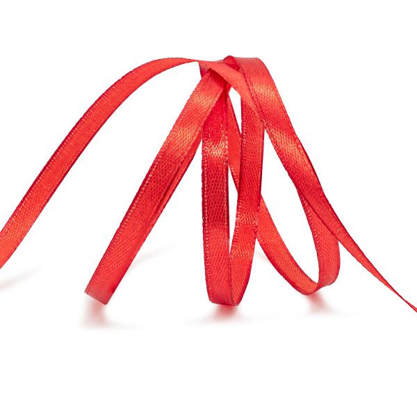 Лента атласная 1-сторонняя 6.0 мм / 22.86±1 метров, 025 алый, Globus
