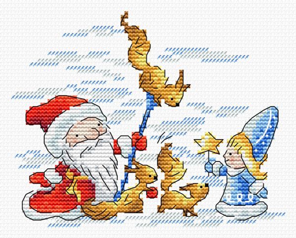 Набор для вышивания нитками МП Студия (Жар-птица), Маленькие помощники, 11х14 см