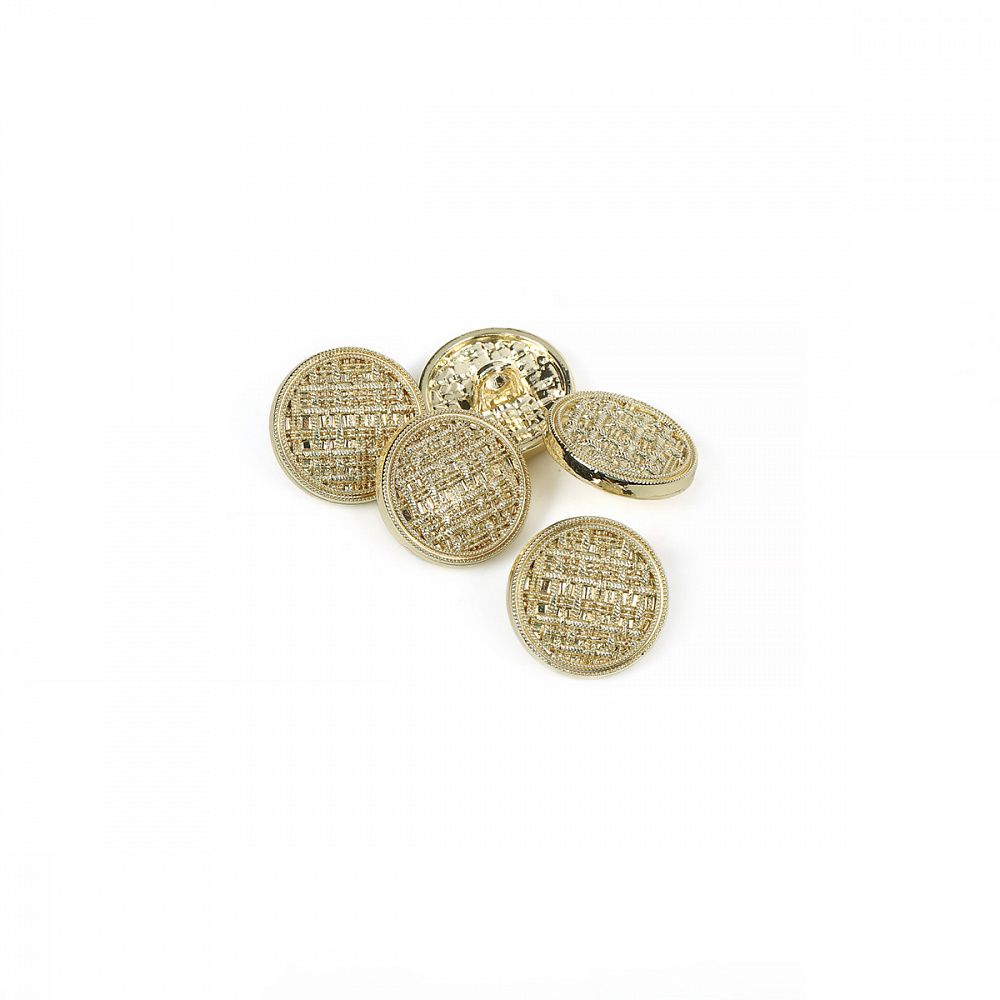 Пуговицы на ножке металлические 24L=15мм, С-MP06 цв.золото, 5 шт