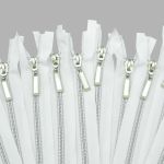 Молния спираль (витая) Т7 (7 мм) 1 зам., разъем., 60 см, никель / белый, 10 шт