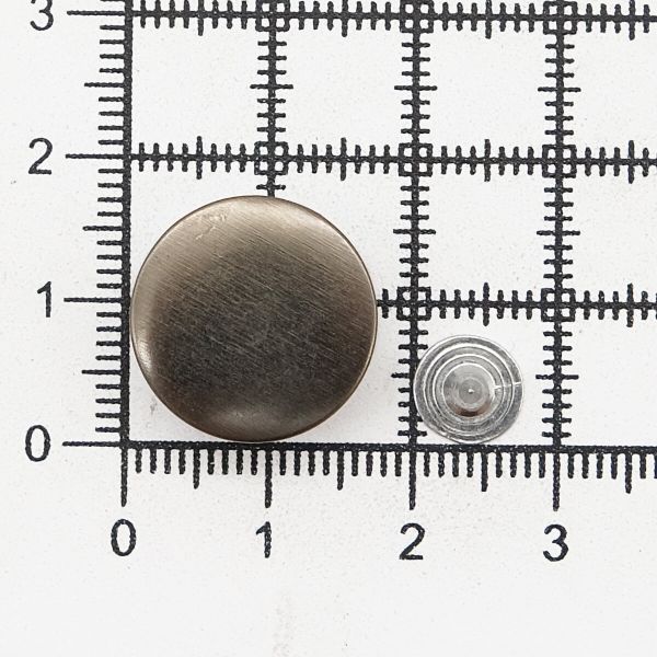 Пуговицы джинсовые ⌀17 мм, фиксированная ножка, сталь, гладкая, черный никель, 100 шт, New Star