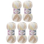 Пряжа Alize (Ализе) Happy Baby new Multi Colors / уп.5 мот. по 100 г, 320м, 52999 секционный