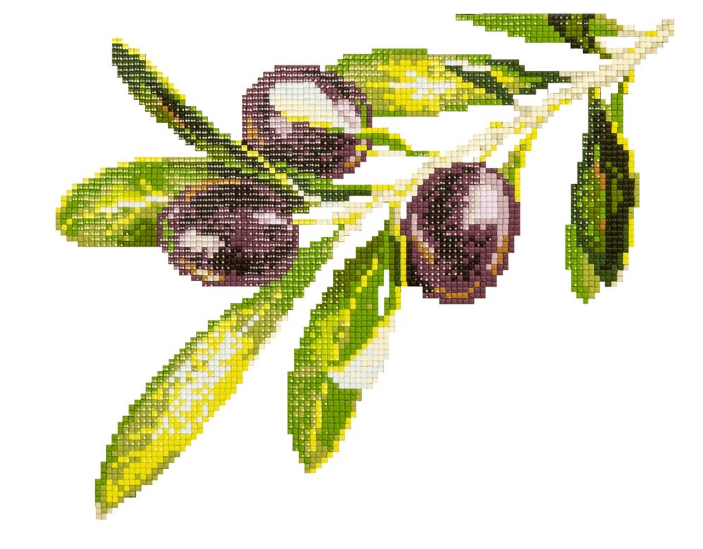 Алмазная (кристальная) мозаика Фрея, Веточка оливы, 40х25 см