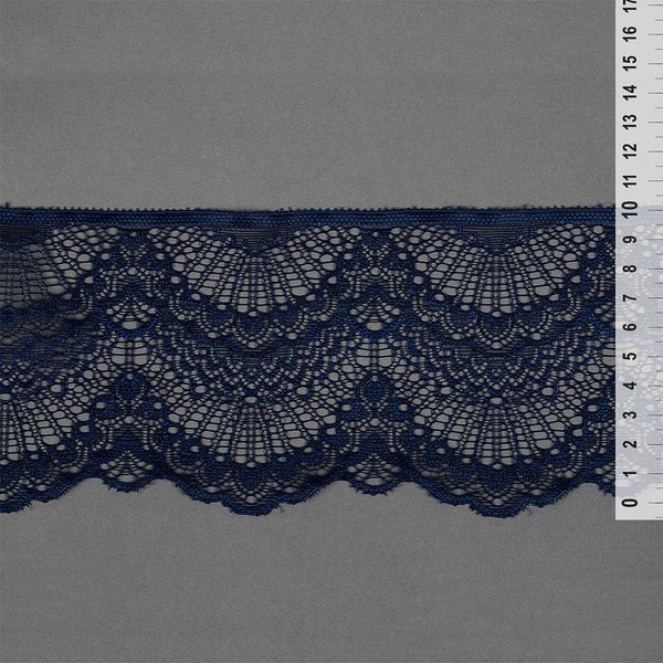 Кружево эластичное (стрейч) 100 мм, 30239/N, цв.S919 синий сапфир уп.25м, Kruzhevo