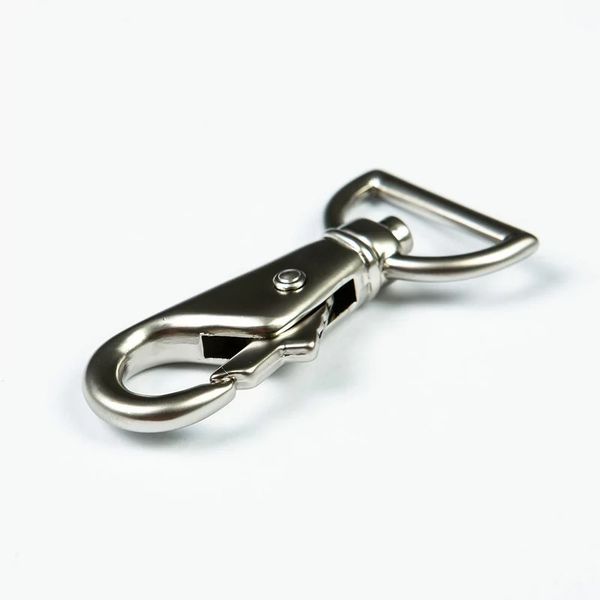 Карабин металл 25.0 мм (62х31 мм), серебро, 4 шт