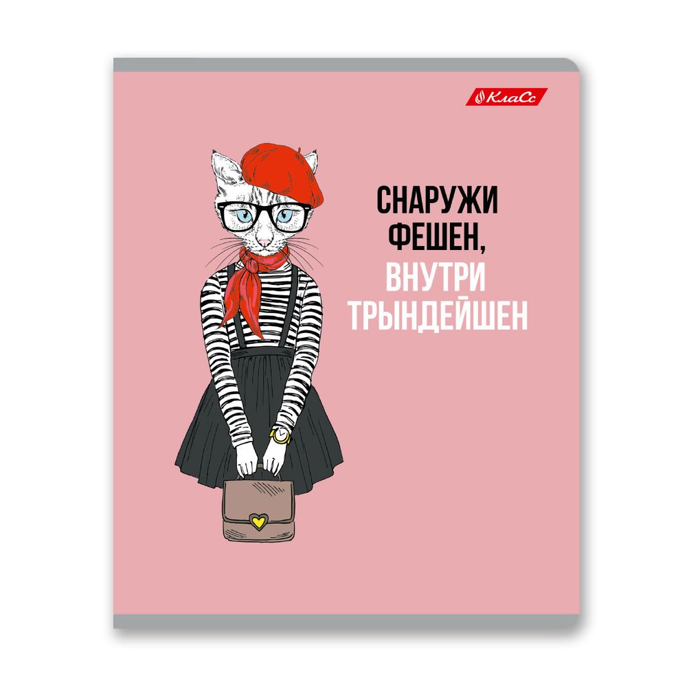 Тетрадь ученическая общая, A5+ 48 л. на скобе 65 г/м², белизна 100%, 10 шт, линия в термоусадочной пленке, 000764 Модный приговор, Светоч 48ТЕТл-001