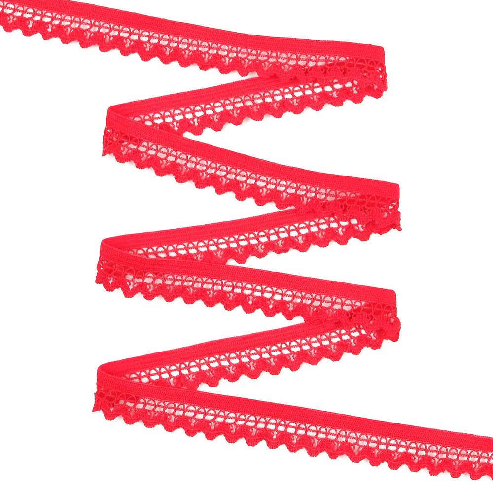 Резинка бельевая (ажурная) 13.5 мм / 50 метров, красный, 0313/81