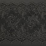 Кружево шантильи (реснички) 220 мм, цв.черный/бежевый, уп. 3 м, Kruzhevo