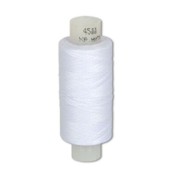 Швейные нитки (армированные) 45ЛЛ КН 200 м Б/Ч, 20 шт, №001 белый, Красная нить, 45ЛЛ КН