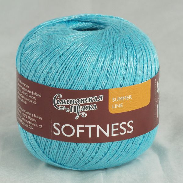 Пряжа Семеновская Softness Нежность / уп.5 мот. по 100г, 400м, 30493 аква