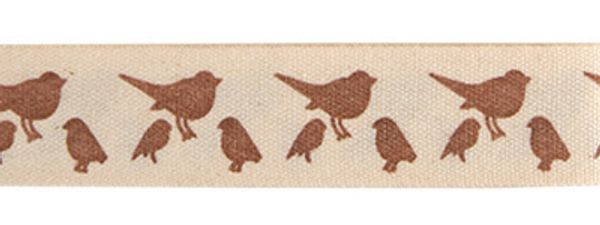 Лента хлопок с рисунком 16.0 мм / 5 шт по 3 метра, B10_099 Птички, CLP-161 Gamma