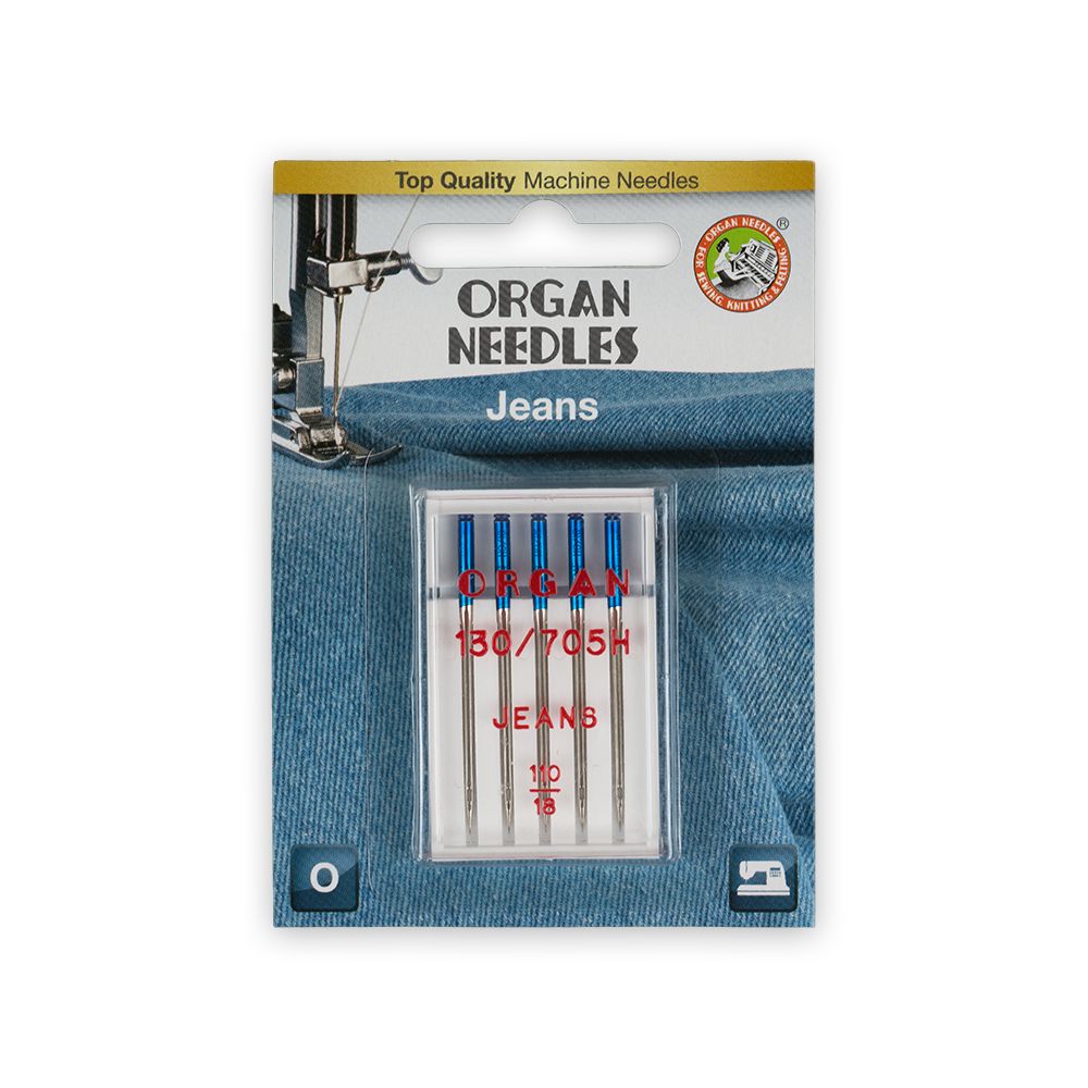 Иглы для бытовых швейных машин Organ для джинсы, 5 шт, 5524110BL 110