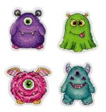 Набор для вышивания нитками МП Студия (Жар-птица), Монстрики. Значки. Магниты, 8х7 см