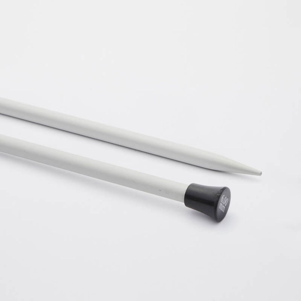 Спицы прямые Knit Pro Basix Aluminum 5 мм / 25 см, алюминий, серебристый, 2 шт, 45206
