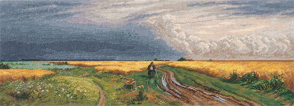 Набор для вышивания нитками Panna, Золотая серия, Дорога во ржи, 50х19 см