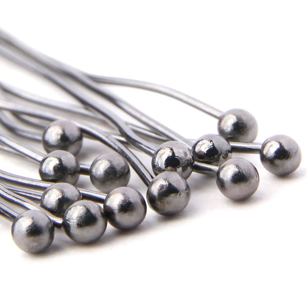 Штифты с шариком 3см, 50 шт в упак, Астра, Черный никель