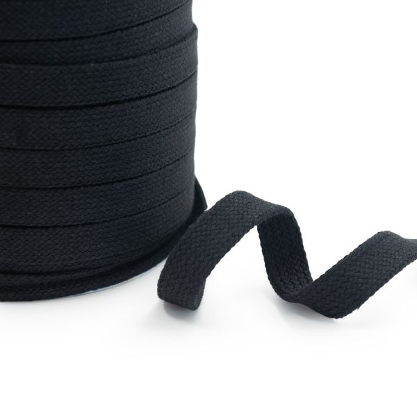 Шнур плоский плетеный х/б ⌀15.0 мм / 75 метров, (ГР) 02 черный, 07-4300