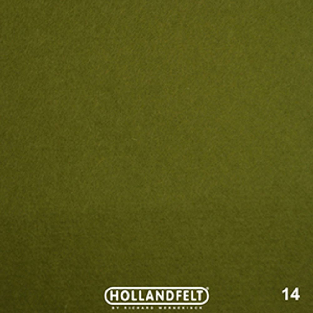 Войлок натуральный 20х30 см, толщ. 1 мм, Richard Wernekinck Wolgroothander, цв. 14, хаки