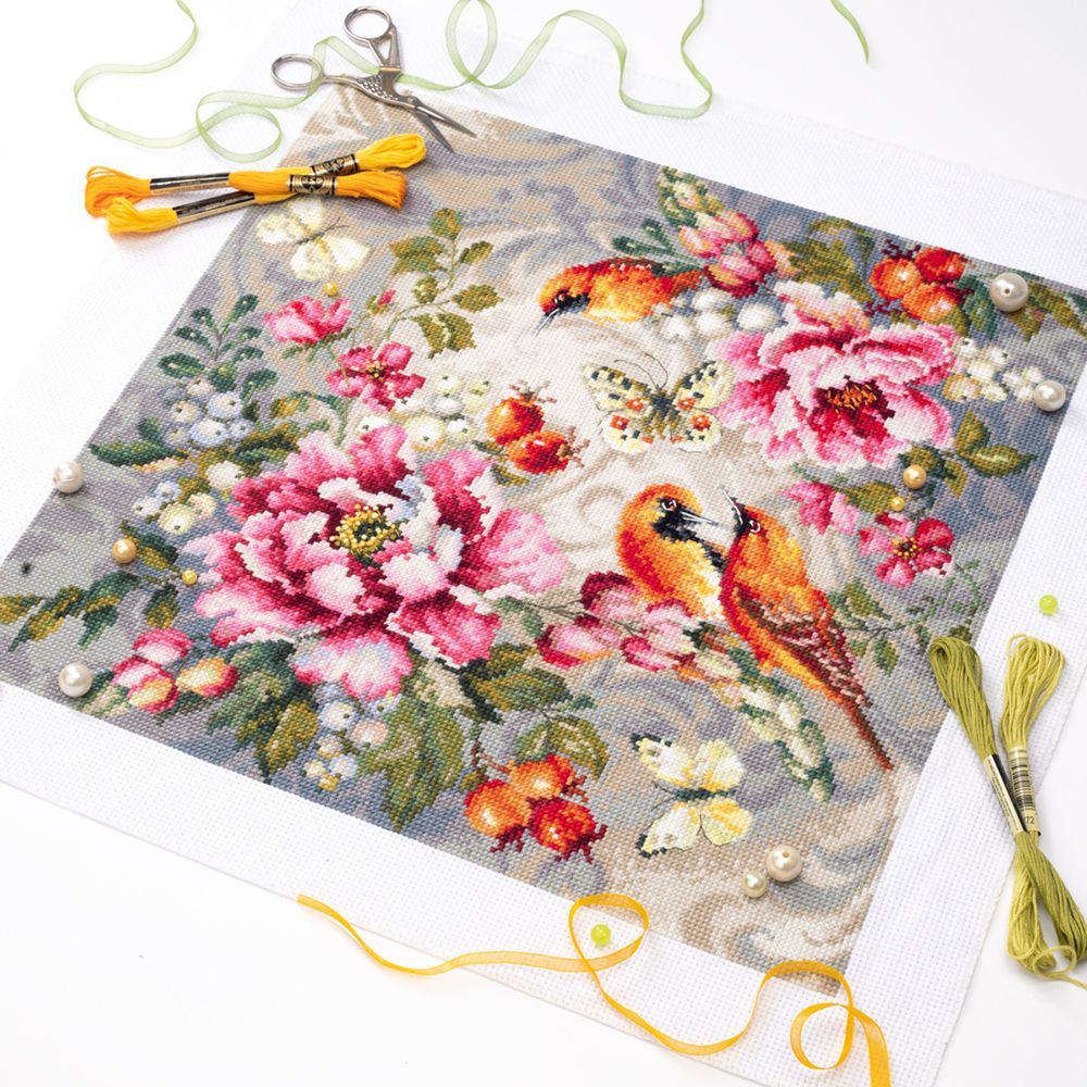 Набор для вышивания нитками Чудесная игла, Летняя симфония, 40х40 см