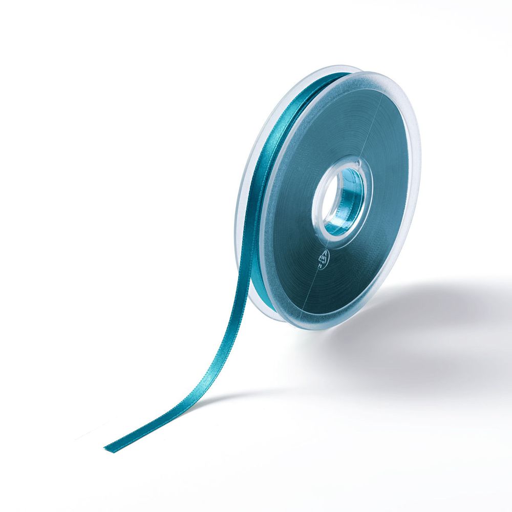Лента атласная 2-сторонняя 06.0 мм, 25 м, Prym, 50 т.бирюзовый /TOS/