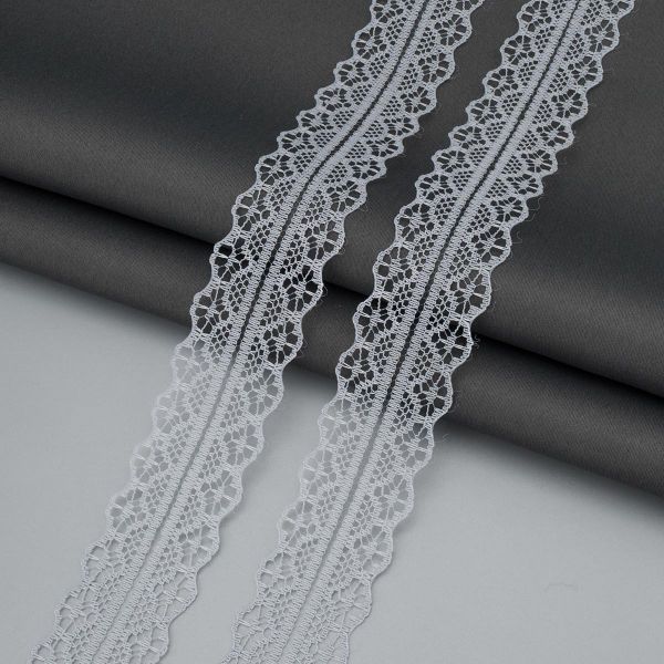 Кружево капроновое 30 мм, / 13.72 метра, 16 серый