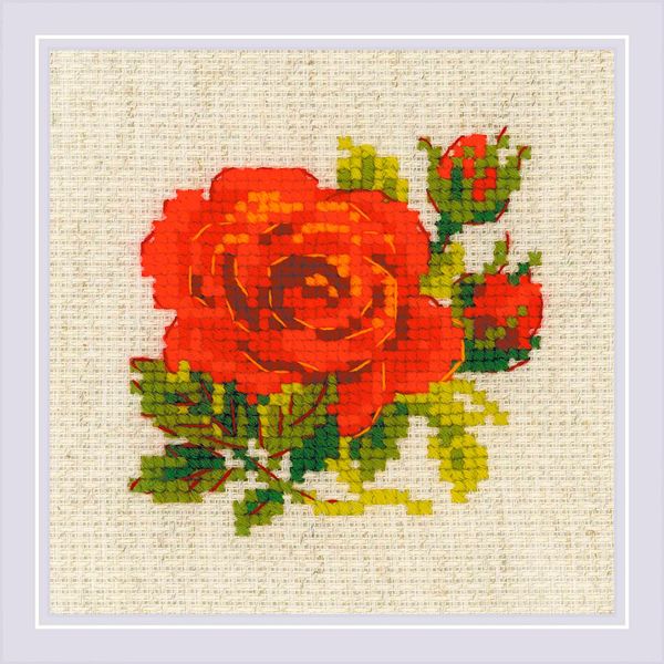 Набор для вышивания нитками Риолис, Розочка, 13х13 см