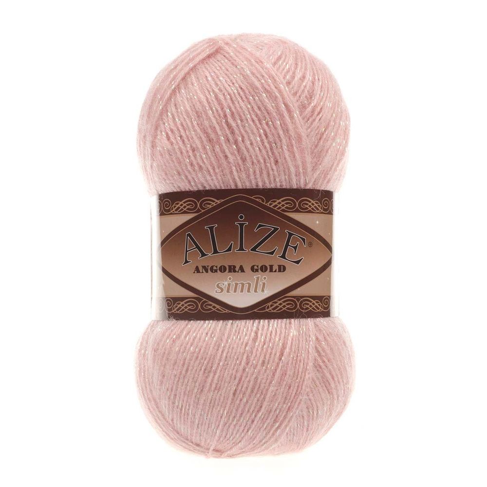 Пряжа Alize (Ализе) Angora Gold Simli / уп.5 мот. по 100 г, 500м, 161 пудра А